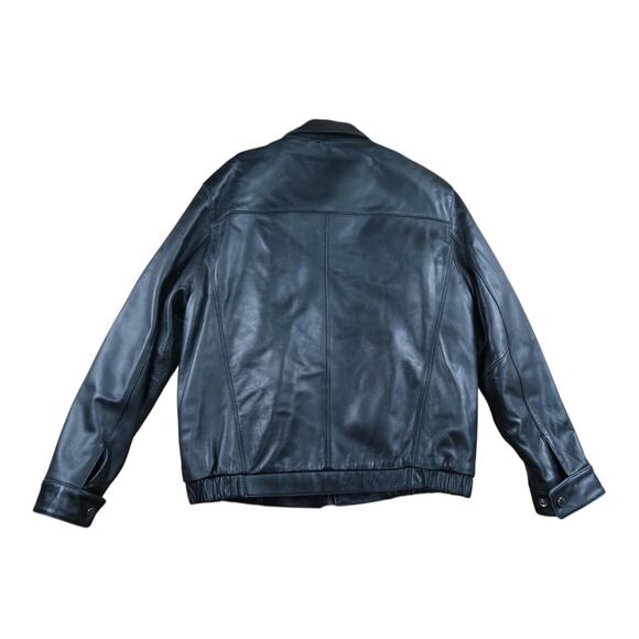 Marc New York Black Leather Winter Jacket Men's M - Picture 5 of 7